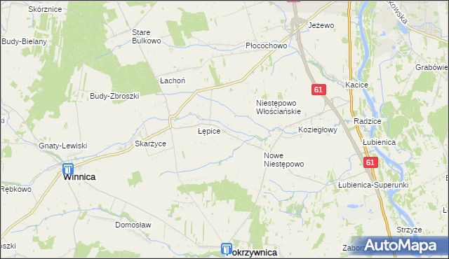 mapa Witki gmina Pokrzywnica, Witki gmina Pokrzywnica na mapie Targeo