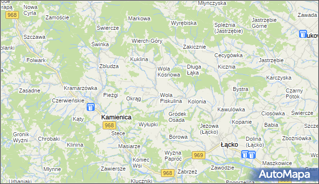 mapa Wola Piskulina, Wola Piskulina na mapie Targeo