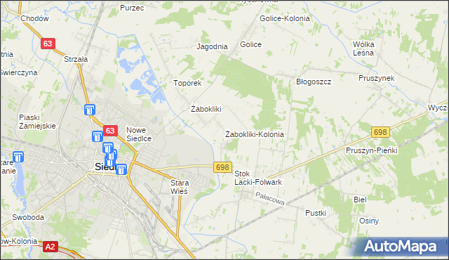 mapa Żabokliki-Kolonia, Żabokliki-Kolonia na mapie Targeo