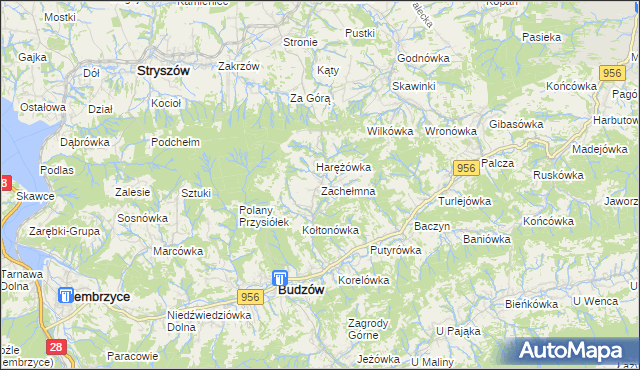 mapa Zachełmna, Zachełmna na mapie Targeo