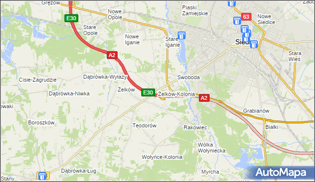 mapa Żelków-Kolonia, Żelków-Kolonia na mapie Targeo