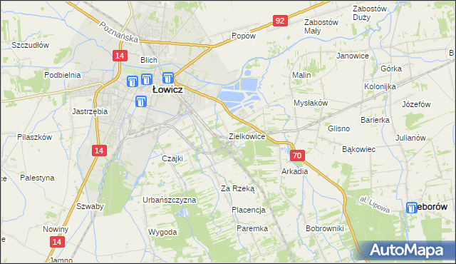mapa Zielkowice, Zielkowice na mapie Targeo