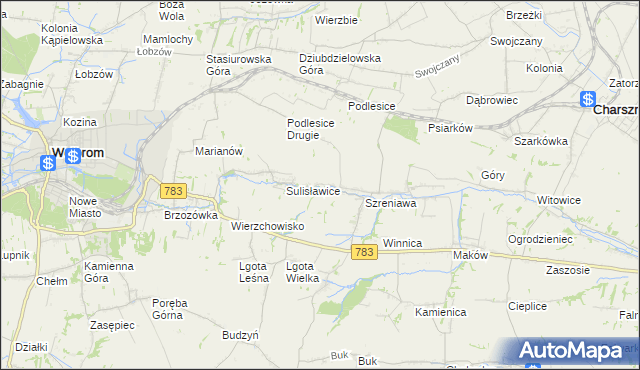 mapa Adamowice gmina Gołcza, Adamowice gmina Gołcza na mapie Targeo