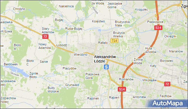 mapa Aleksandrów Łódzki, Aleksandrów Łódzki na mapie Targeo