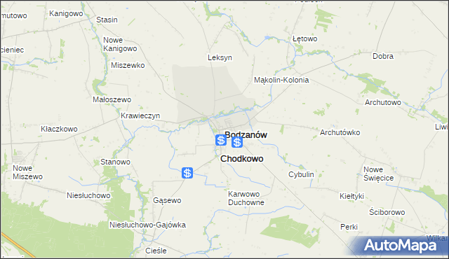 mapa Bodzanów powiat płocki, Bodzanów powiat płocki na mapie Targeo