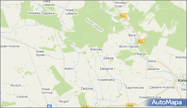 mapa Dubicze gmina Sarnaki, Dubicze gmina Sarnaki na mapie Targeo