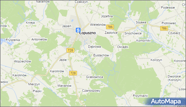 mapa Eustachów, Eustachów na mapie Targeo