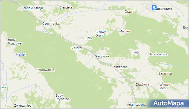 mapa Gaczyska, Gaczyska na mapie Targeo