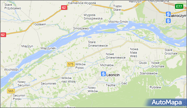 mapa Gniewniewice Folwarczne, Gniewniewice Folwarczne na mapie Targeo