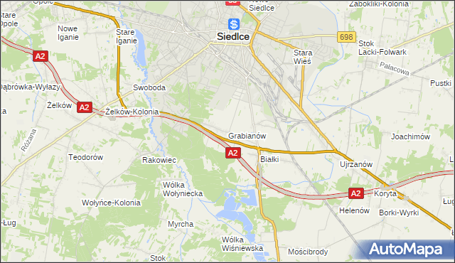 mapa Grabianów, Grabianów na mapie Targeo