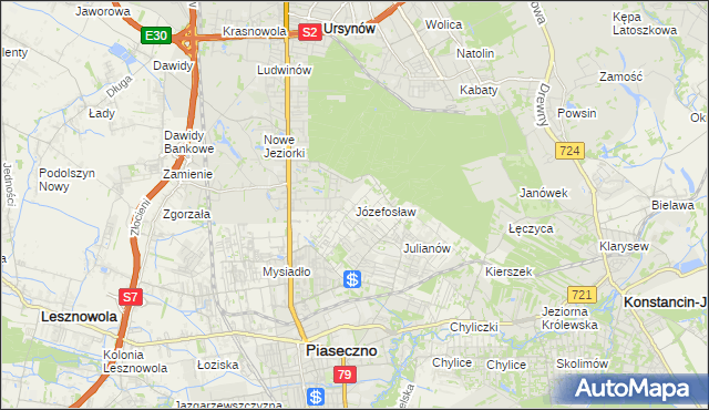mapa Józefosław, Józefosław na mapie Targeo