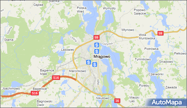 mapa Mrągowo, Mrągowo na mapie Targeo