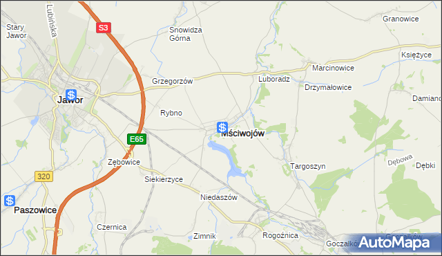 mapa Mściwojów, Mściwojów na mapie Targeo