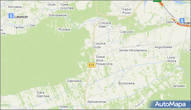 mapa Sowia Wola Folwarczna, Sowia Wola Folwarczna na mapie Targeo