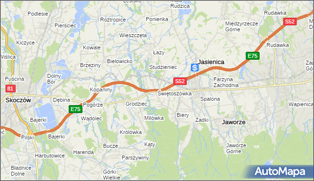 mapa Świętoszówka, Świętoszówka na mapie Targeo