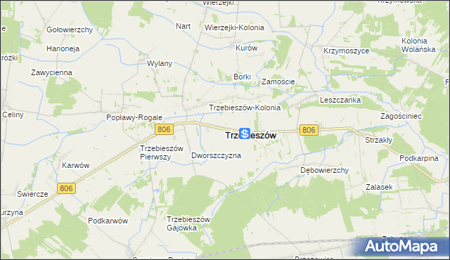 mapa Trzebieszów, Trzebieszów na mapie Targeo