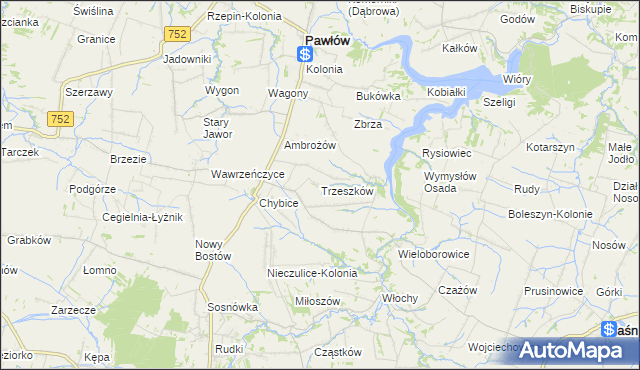 mapa Trzeszków, Trzeszków na mapie Targeo