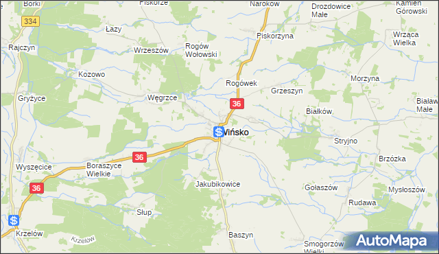 mapa Wińsko, Wińsko na mapie Targeo