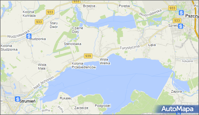mapa Wisła Wielka, Wisła Wielka na mapie Targeo