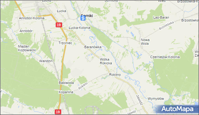 mapa Wólka Rokicka, Wólka Rokicka na mapie Targeo