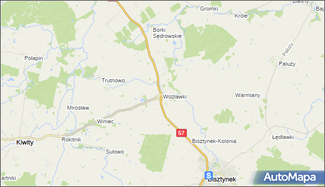 mapa Wozławki, Wozławki na mapie Targeo