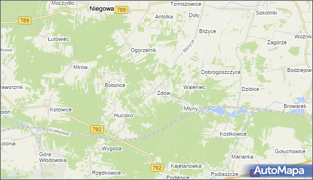 mapa Zdów, Zdów na mapie Targeo