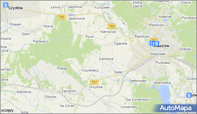 mapa Ziemblice, Ziemblice na mapie Targeo