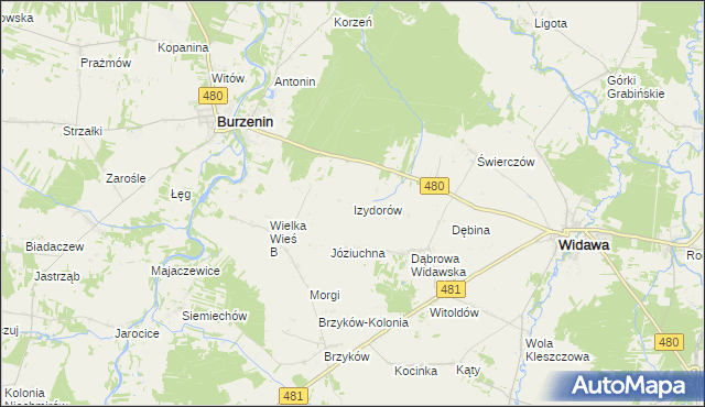 mapa Izydorów, Izydorów na mapie Targeo