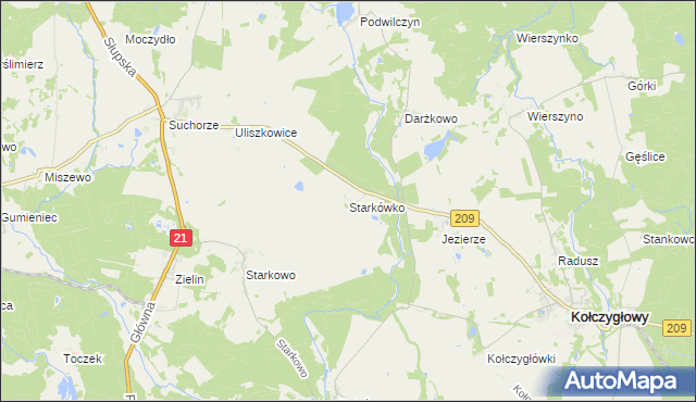 mapa Starkówko, Starkówko na mapie Targeo