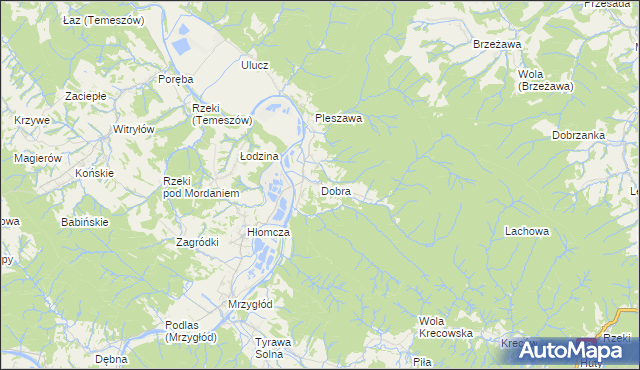 mapa Dobra gmina Sanok, Dobra gmina Sanok na mapie Targeo