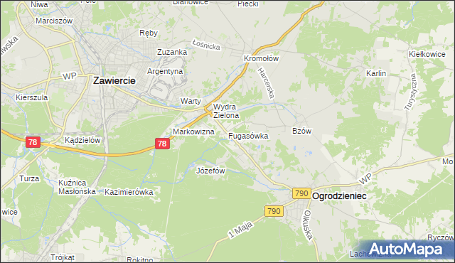 mapa Fugasówka, Fugasówka na mapie Targeo