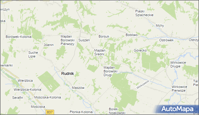 mapa Majdan Kobylański, Majdan Kobylański na mapie Targeo