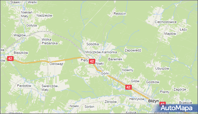 mapa Mroczków, Mroczków na mapie Targeo