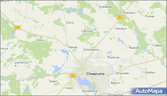 mapa Oraczewice, Oraczewice na mapie Targeo