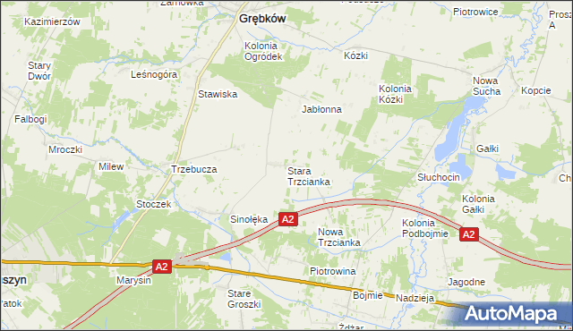 mapa Stara Trzcianka, Stara Trzcianka na mapie Targeo