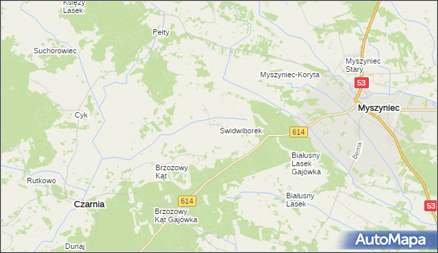 mapa Świdwiborek, Świdwiborek na mapie Targeo