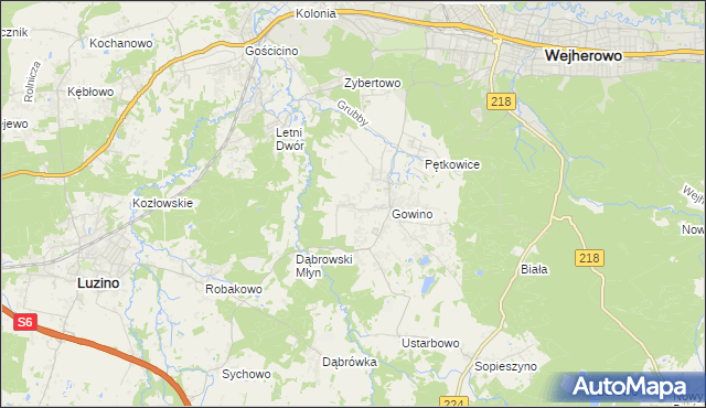 mapa Wielkie Gowino, Wielkie Gowino na mapie Targeo