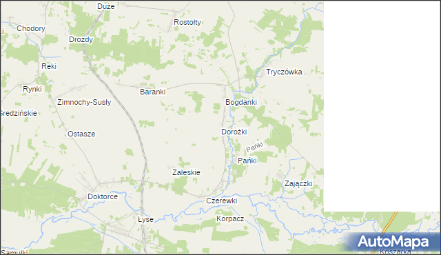 mapa Dorożki, Dorożki na mapie Targeo