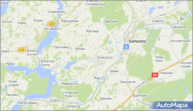 mapa Goręczyno, Goręczyno na mapie Targeo