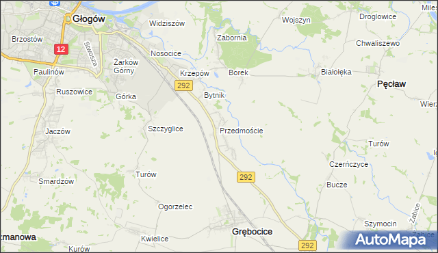 mapa Przedmoście gmina Głogów, Przedmoście gmina Głogów na mapie Targeo