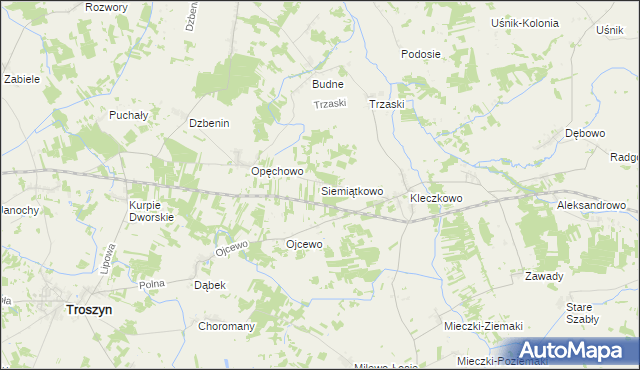 mapa Siemiątkowo gmina Troszyn, Siemiątkowo gmina Troszyn na mapie Targeo