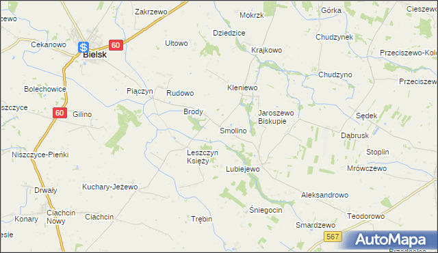 mapa Smolino, Smolino na mapie Targeo