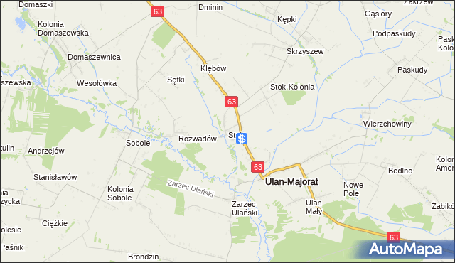 mapa Stok gmina Ulan-Majorat, Stok gmina Ulan-Majorat na mapie Targeo
