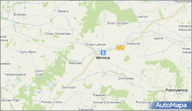 mapa Winnica powiat pułtuski, Winnica powiat pułtuski na mapie Targeo