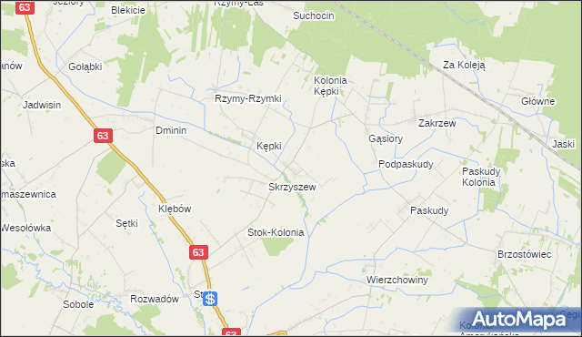 mapa Żyłki, Żyłki na mapie Targeo