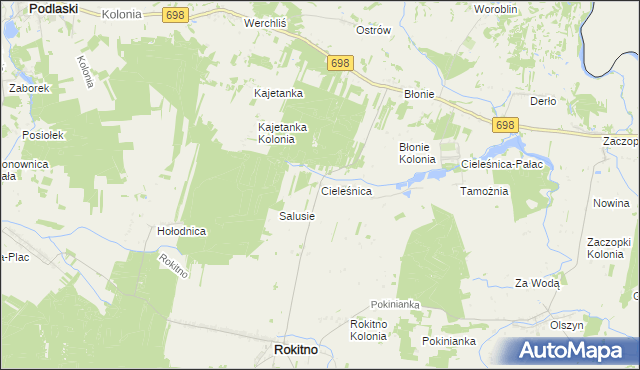 mapa Cieleśnica, Cieleśnica na mapie Targeo