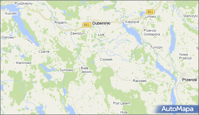 mapa Cisówek gmina Dubeninki, Cisówek gmina Dubeninki na mapie Targeo