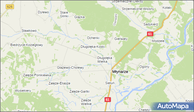 mapa Długołęka Wielka, Długołęka Wielka na mapie Targeo