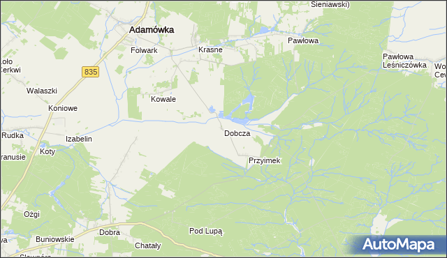 mapa Dobcza, Dobcza na mapie Targeo