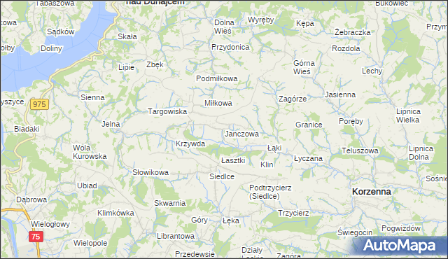 mapa Janczowa, Janczowa na mapie Targeo